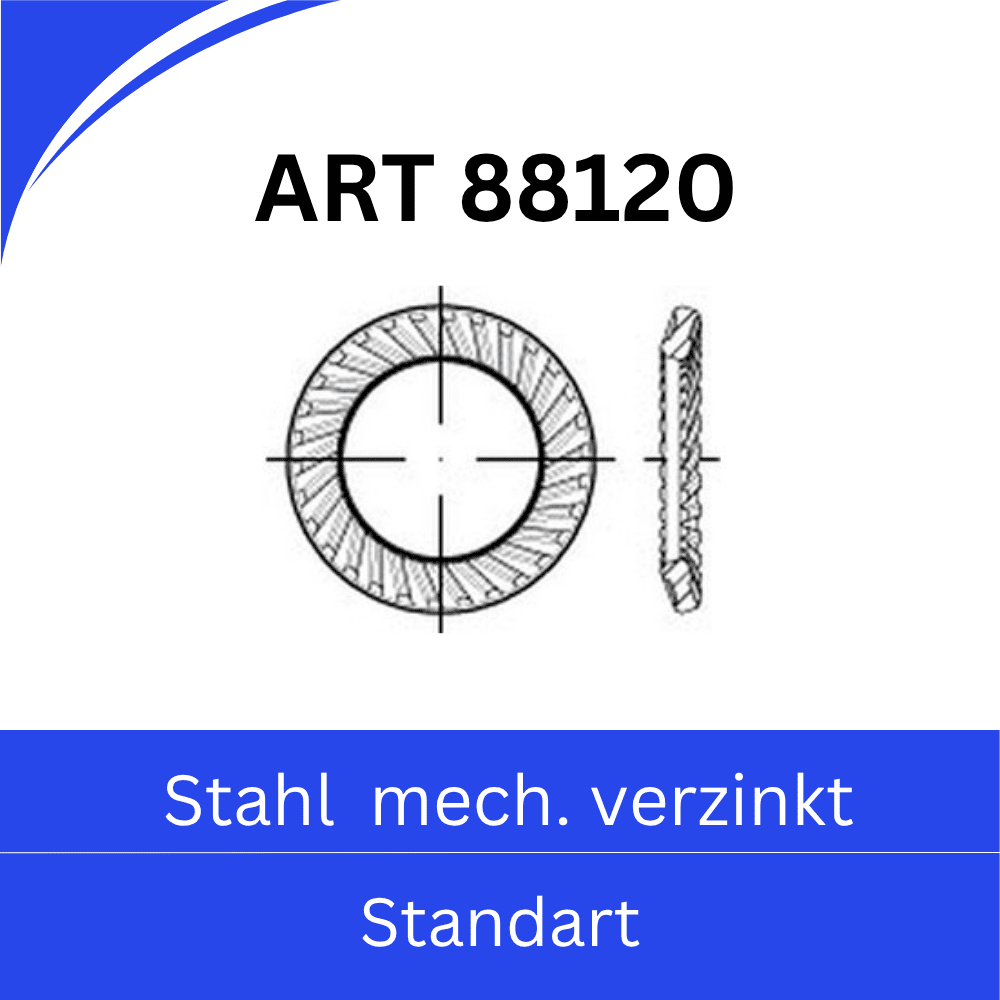 Bild von 88120 Kategorie: Schnorrscheiben -standard- (Stahl mech. verzinkt)